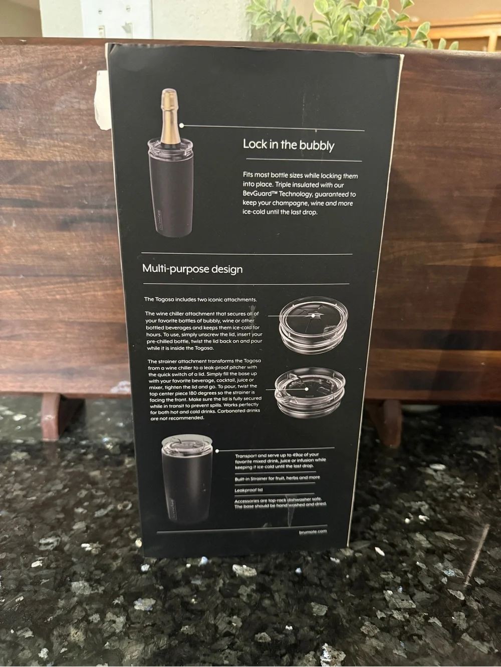 Brumate Togosa Wine Chiller & Leakproof Pitcher - Glitter Rose Gold